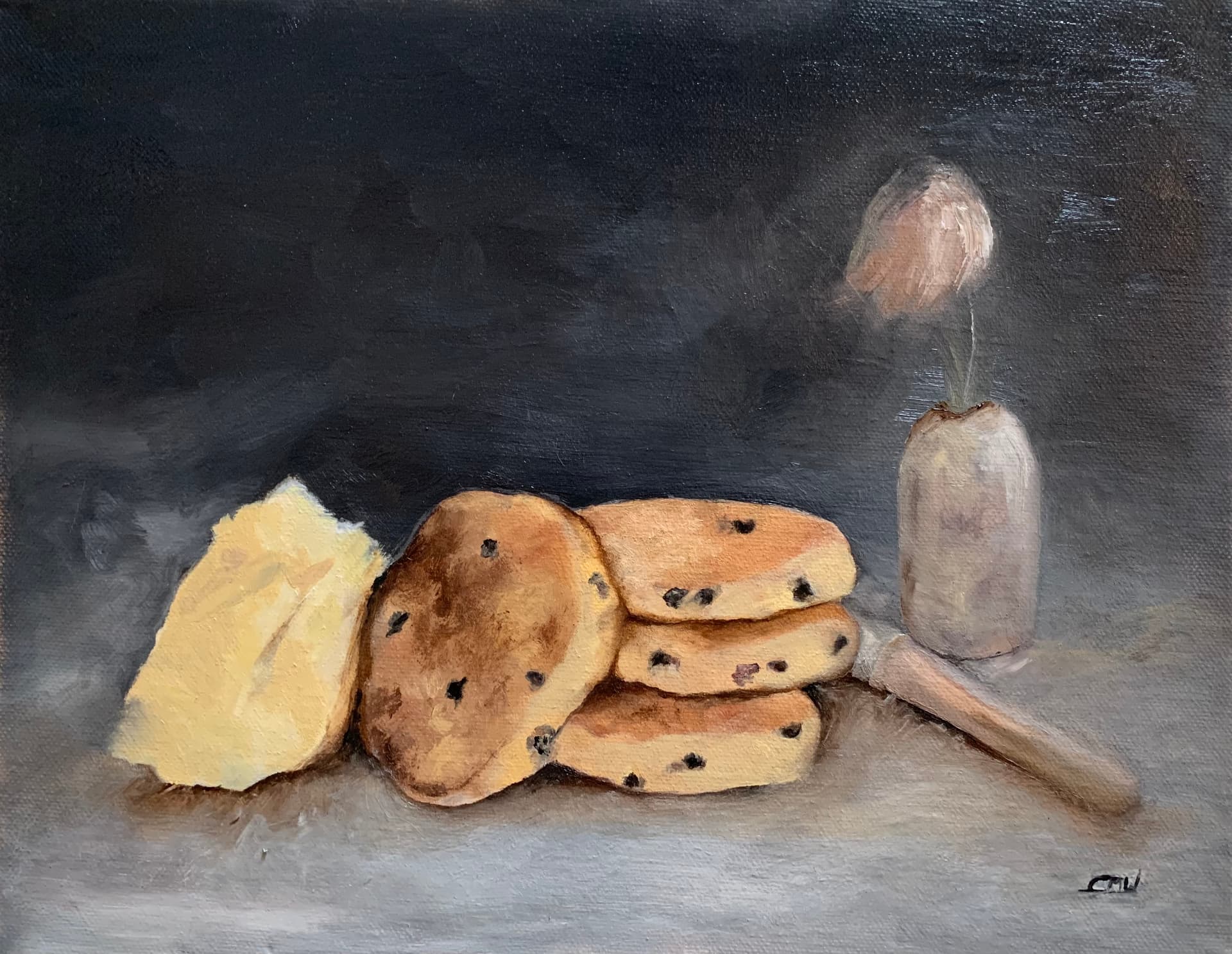 Welsh Cakes and Butter, Oil on canvas